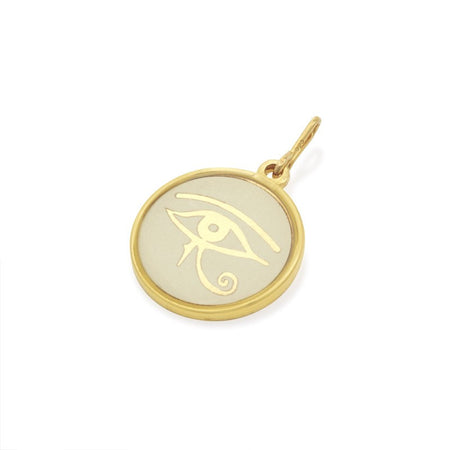 Charm de plata ojo de horus acabado oro brillante